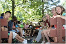 photo: Campers on hayride.